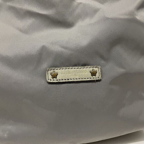 Liebeskind Berlin Leather Nylon Crossbody Shoulder Hand Bag Purse Gray Large - Picture 2 of 11